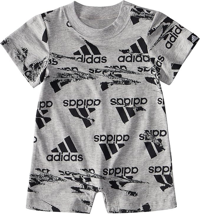 adidas baby-boys Short Sleeve Printed Cotton Shortie Romper | Amazon (US)