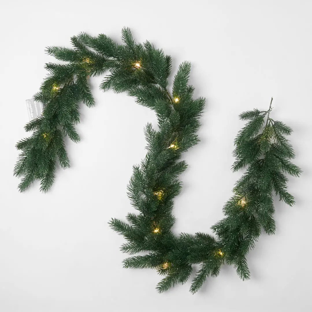 Pine LED Glitter Garland | Bed Bath N' Table