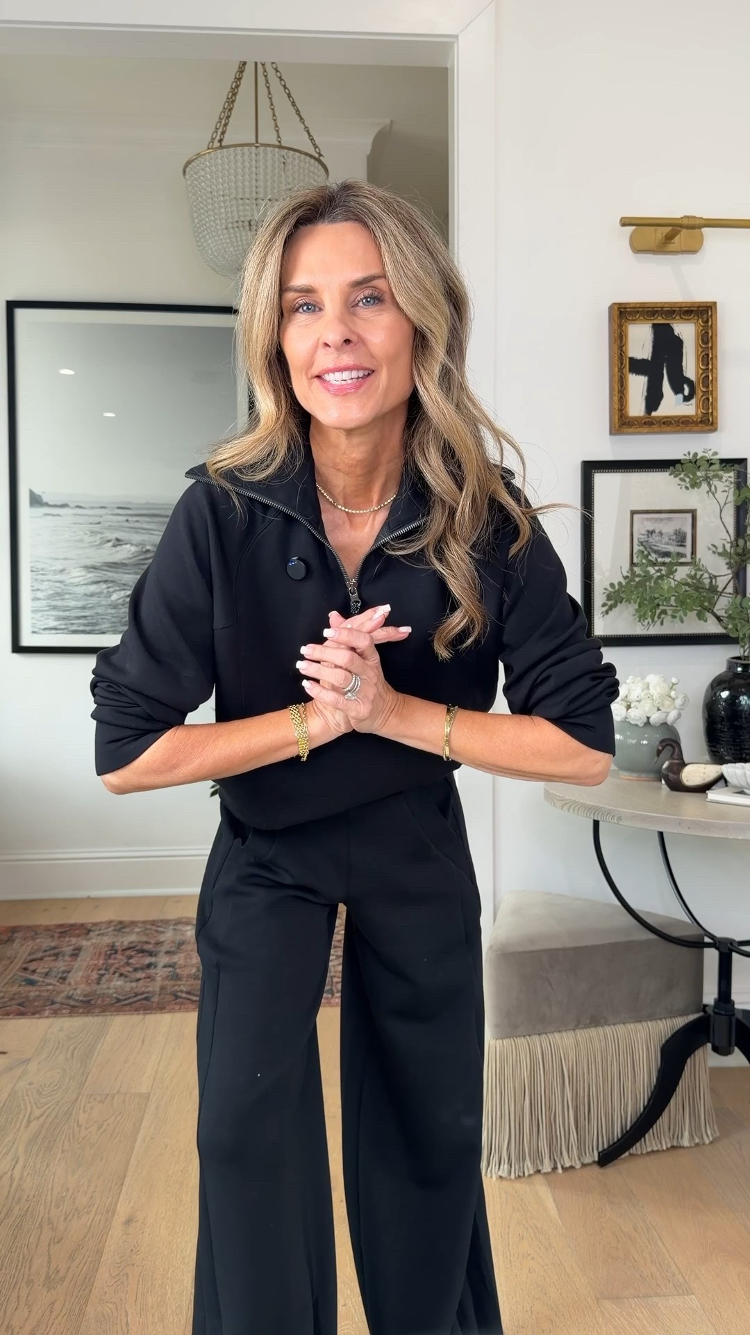 Spanx new arrivals! I’m 5’6’’. Use code FASHIONEDLIFEXSPANX for 15% off (new customers only).

Wearing:
-Small in the zip-up AirEssentials top
-XS reg length bottoms, tighter in waist, than the wide leg pant , size up if in-between. 

#spanxpartner @spanx

#LTKootd #LTKOver40 #LTKActive