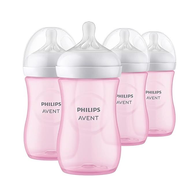 Philips AVENT Natural Baby Bottle with Natural Response Nipple, Pink, 9oz, 4pk, SCY903/14 | Amazon (US)
