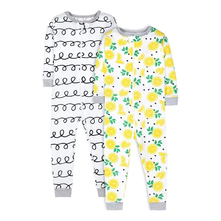 Little Star Organic Toddler Girl 2Pk Footless Stretchie Pajamas, Size 9M-5T | Walmart (US)