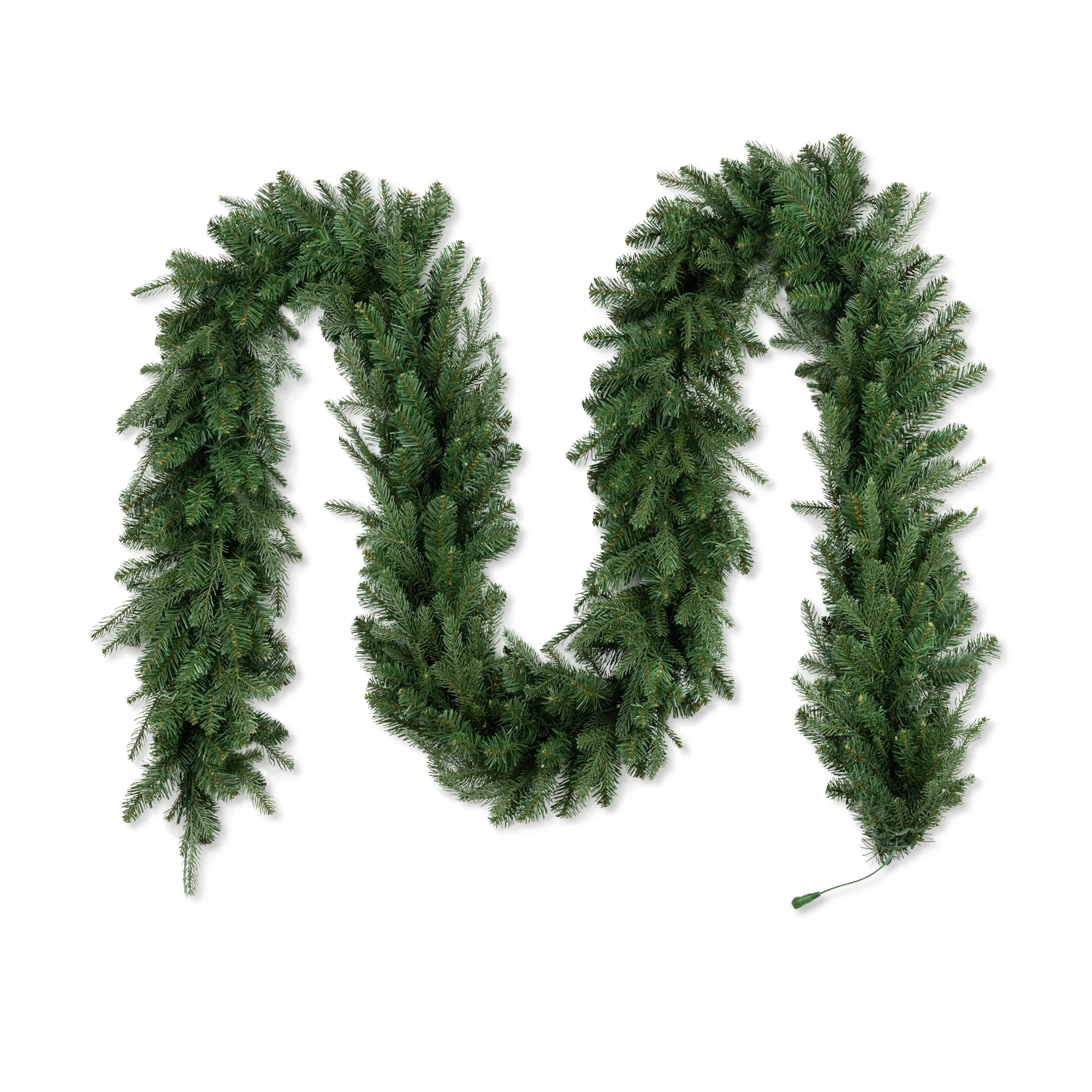 9ft Pre-Lit Greenery Pine Garland – 200 White/Multi-Color Twinkling Lights, 10 Functions | Wayfair North America