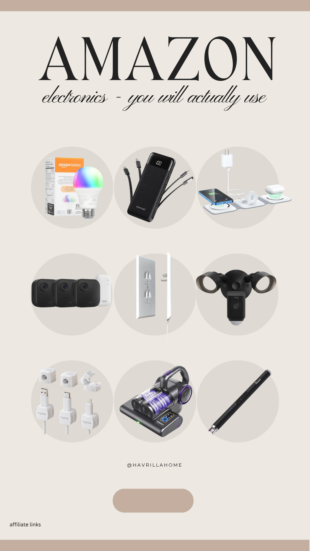 Amazon electronics must haves, everyday tech essentials, home tech gadgets, portable charger amazon, wireless charging station, smart home lighting, ring security camera, home security amazon, cord organizers, charging accessories amazon, cordless vacuum amazon, tech gadgets for home, practical electronics amazon 

 