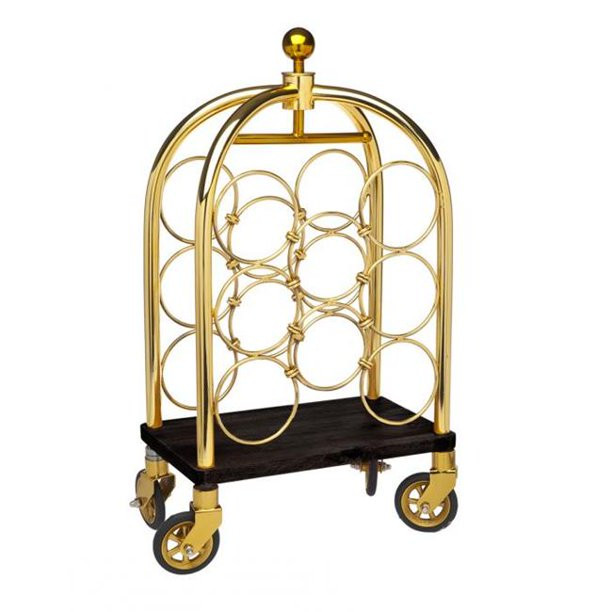 Godinger 19921 13.25 x 8.25 x 23.50 in. Luggage Cart Wine Rack Set, Gold - Walmart.com | Walmart (US)