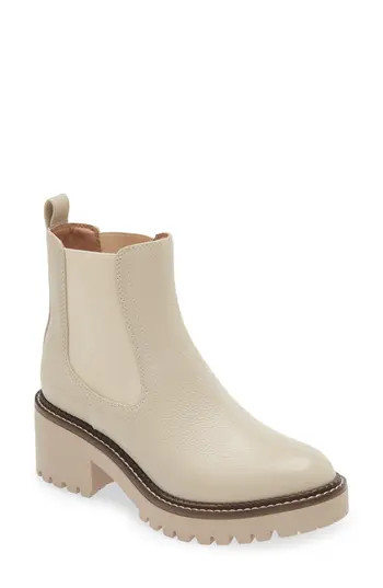 Nordstrom Miah Water Resistant Chelsea Lug Boot in Ivory Birch at Nordstrom Rack, Size 4.5 | Nordstrom Rack
