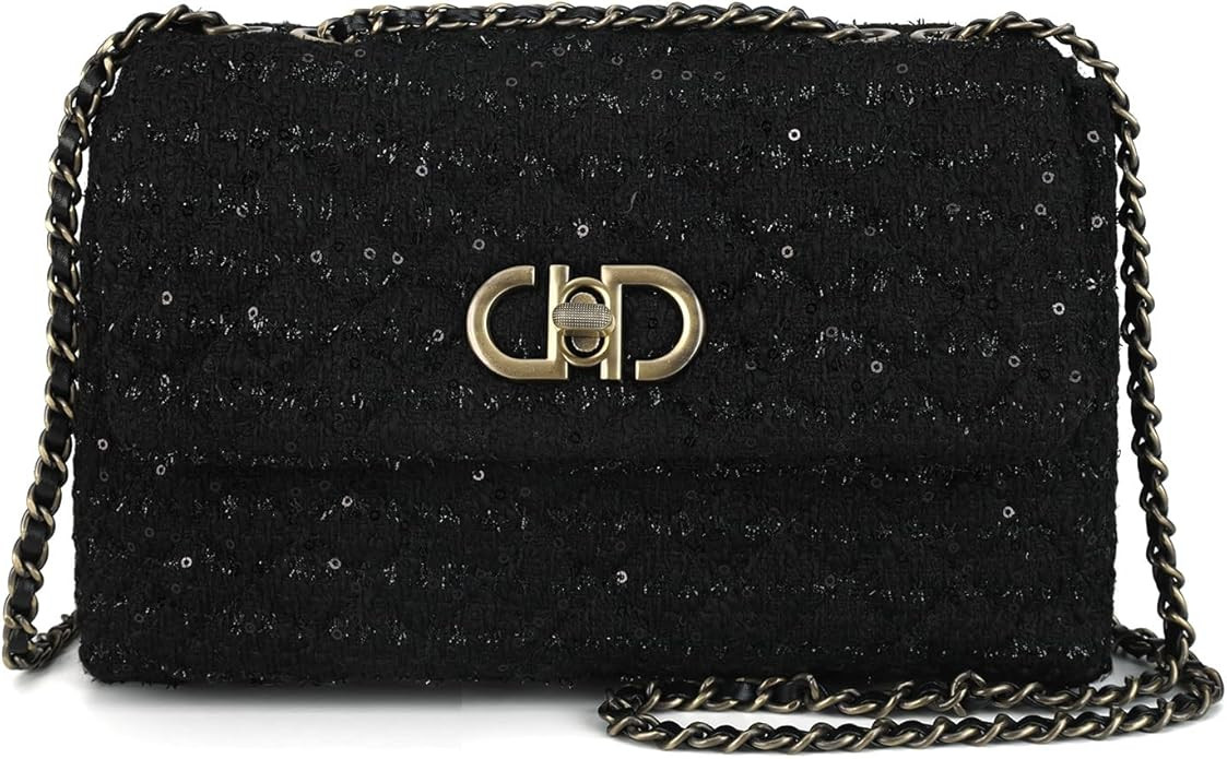 Tweed Crossbody Bag for Women,Elegant Quilted Shoulder Bag for Women,Evening Clutch for Weddings | Amazon (US)