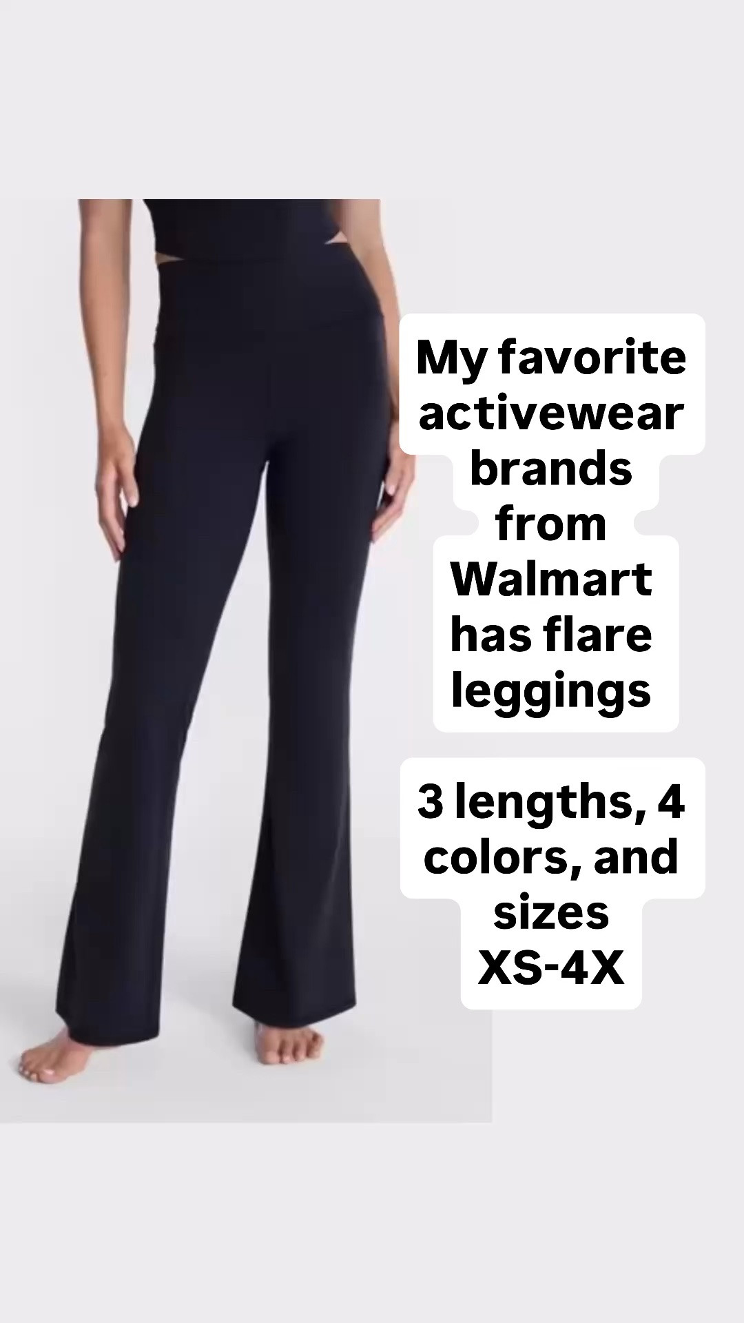 One of my favorite activewear brands from Walmart has a flare legging!
3 lengths, 4 colors, sizes XS-4X, plus you know the price is good!

#LTKActive
