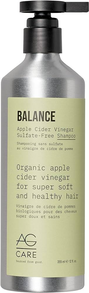 AG Care Balance Apple Cider Vinegar Sulfate-Free Shampoo, 12 Fl Oz | Amazon (US)