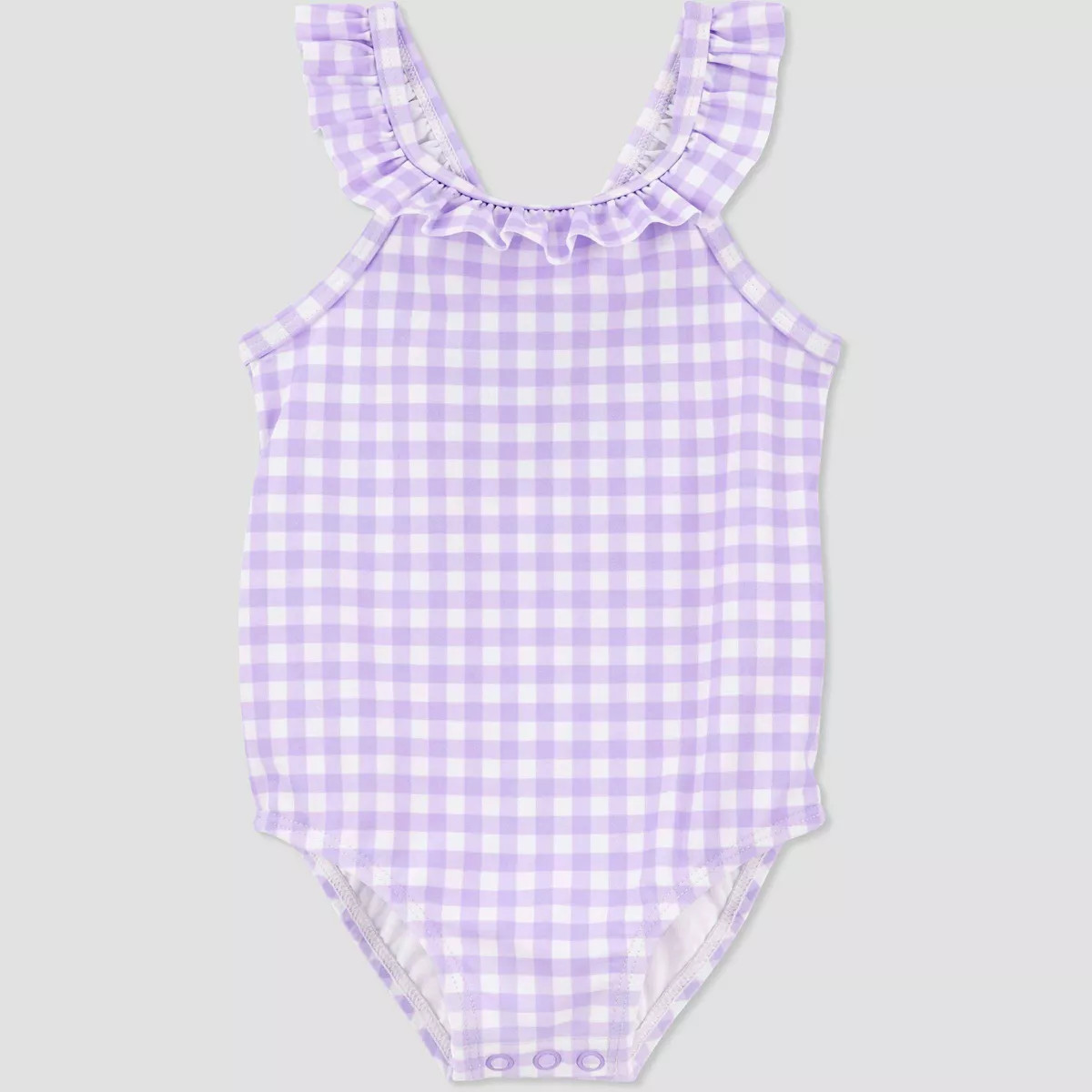 Carter's Just One You®️ Baby Girls' Ruffle Gingham One Piece Swimsuit - Purple | Target