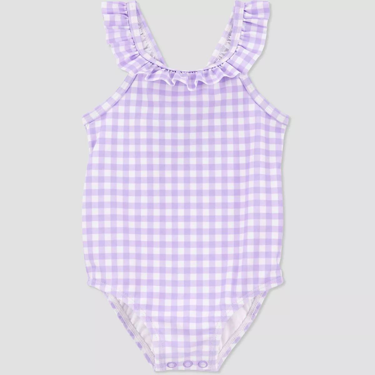 Carter's Just One You®️ Baby Girls' Ruffle Gingham One Piece Swimsuit - Purple | Target