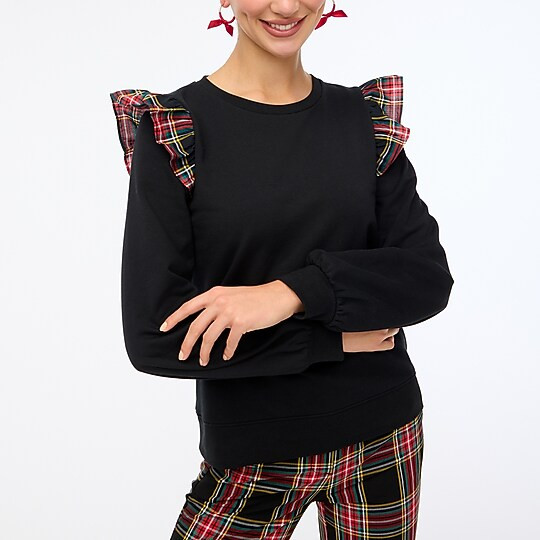 Ruffle-shoulder sweatshirt | J.Crew Factory