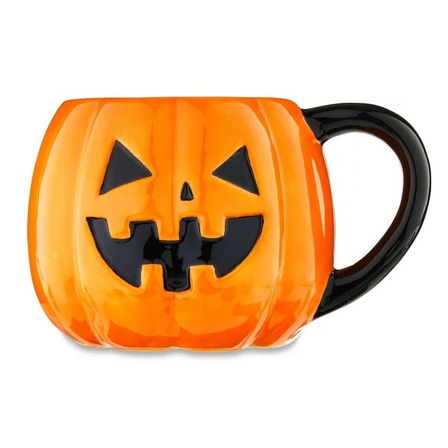 Halloween Orange 16oz Jack-o-Lantern Mug, Way to Celebrate! | Walmart (US)