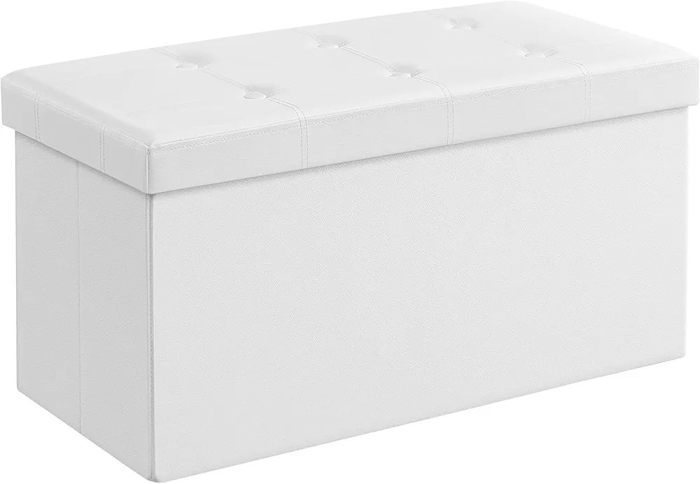 SONGMICS 30 Inches Folding Storage Ottoman Bench, Storage Chest, Footrest, Coffee Table, Padded S... | Amazon (US)