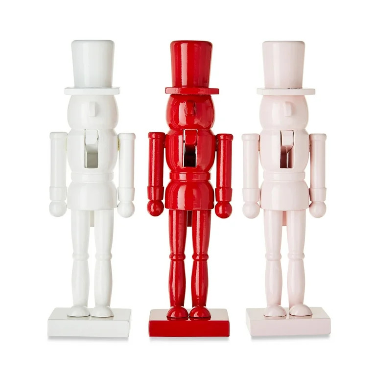 Christmas Indoor Decoration Wooden Nutcracker Tabletop Decor, Set of 3, 8.4 in, by Holiday Time | Walmart (US)