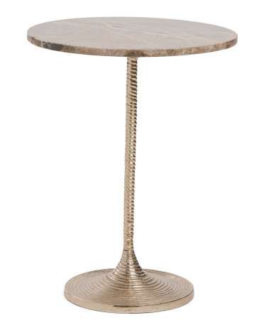 20x16 Marble Top Twisted Metal Accent Table | Tables | Marshalls | Marshalls