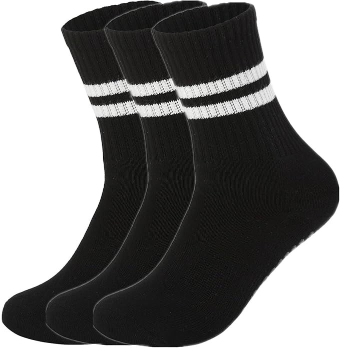 Flydo Pilates Grippy Socks with Grips for Women Yoga Non Slip Long Socks for Pure Barre, Ballet,D... | Amazon (US)