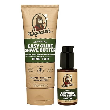 Dr. Squatch Pine Tar Smooth Shave Bundle - Easy Glide Butter + Soothing Post Shave - Natural Ingr... | Amazon (US)