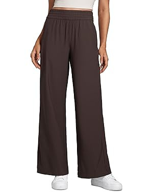 CRZ YOGA Lightweight Drapey Wide Leg Pants for Women 30" Flowy High Waisted Casual Lounge Travel ... | Amazon (US)
