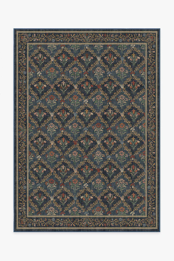 Morris & Co. Bellflowers Blue Rug | Ruggable | Ruggable