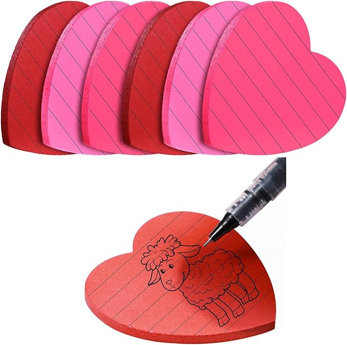 Marspark Heart Shape Cute Sticky Notes Cute Fun Self-Adhesive Pastel Notepads Memo Stickers 300 S... | Amazon (US)