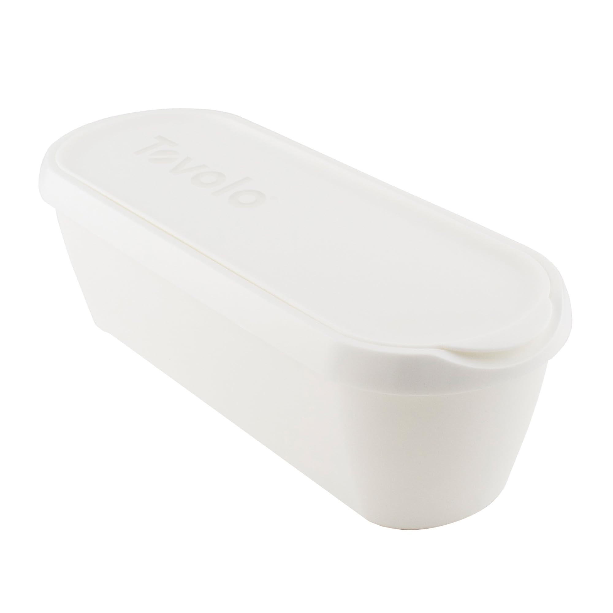 Tovolo Half Gallon Ice Cream Container for Home Made Ice Cream Glide A Scoop Ice Cream Tub for Reusable Frozen Treats, 2.5 Quart BPA Free Insulated Freezer Safe Container with Lid, White | Amazon (US)