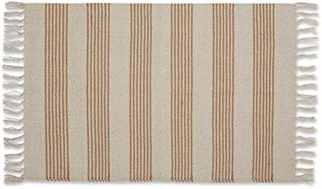DII Woven Rugs Collection Hand-Loomed with Fringe, 2x3', Stone Ticking Stripe | Amazon (US)