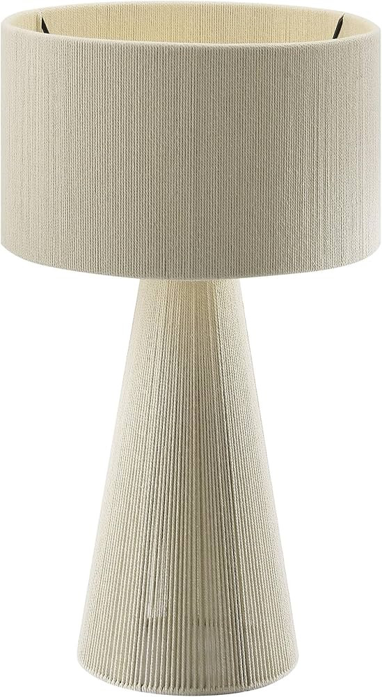 Modway Gia Vintage Modern Cotton Thread Table Lamp in Natural - Unique Retro Boho Accent Lamp wit... | Amazon (US)