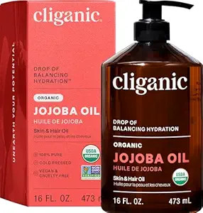 Cliganic Organic Jojoba Oil 16 oz, 100% Pure | Bulk, Natural Cold Pressed Unrefined Hexane Free f... | Amazon (US)