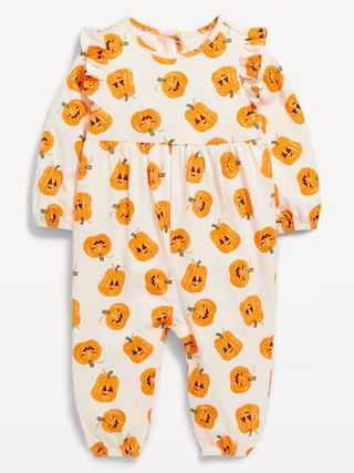 Printed Long-Sleeve Ruffle-Trim Jumpsuit for Baby | Old Navy (US)