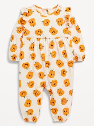 Printed Long-Sleeve Ruffle-Trim Jumpsuit for Baby | Old Navy (US)