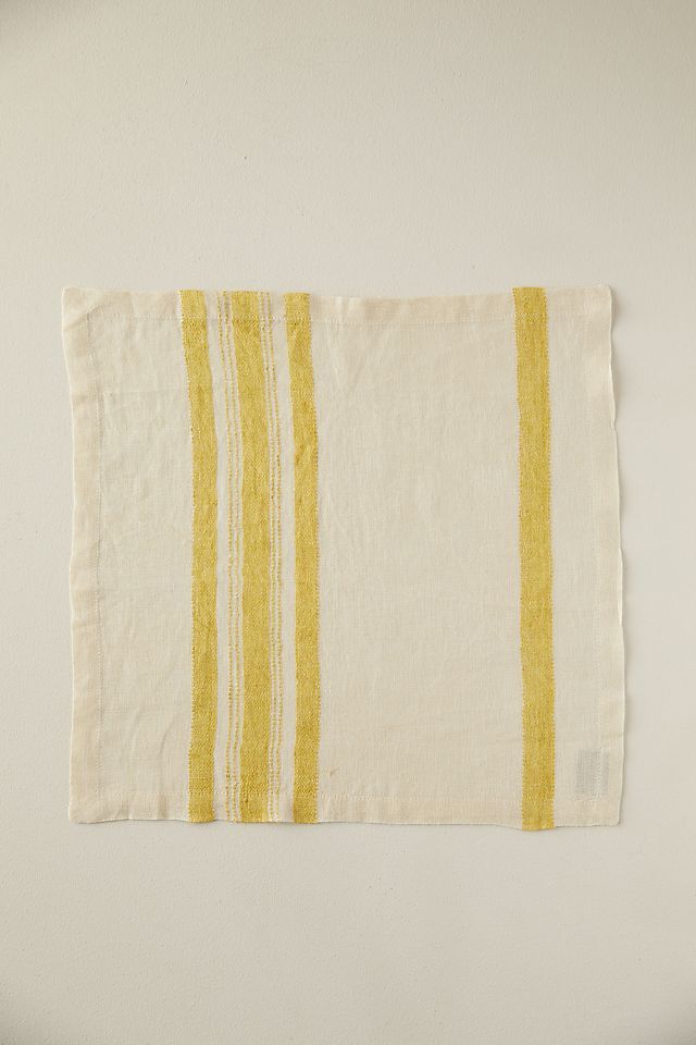 Yellow Stripe Linen Napkin | Anthropologie (US)