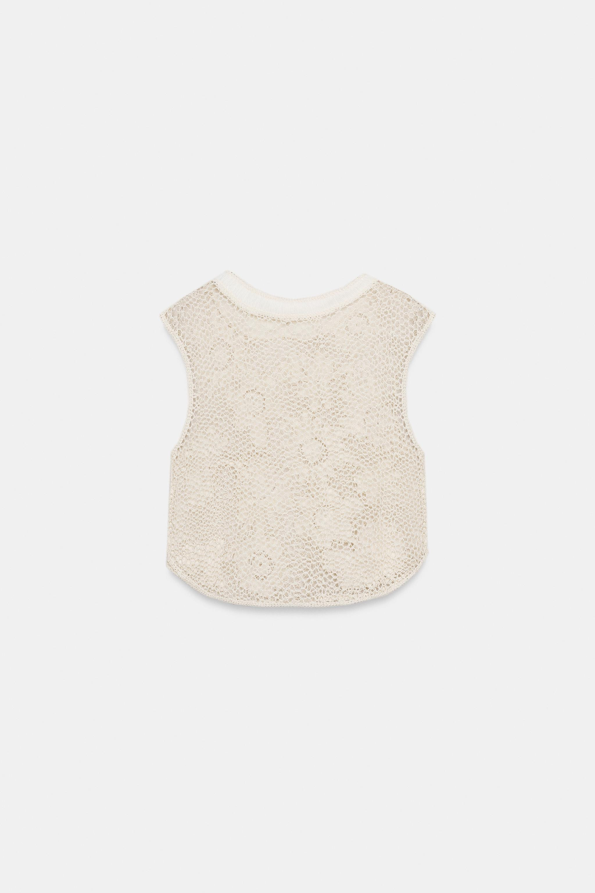 CROCHET FLORAL TOP | Zara US