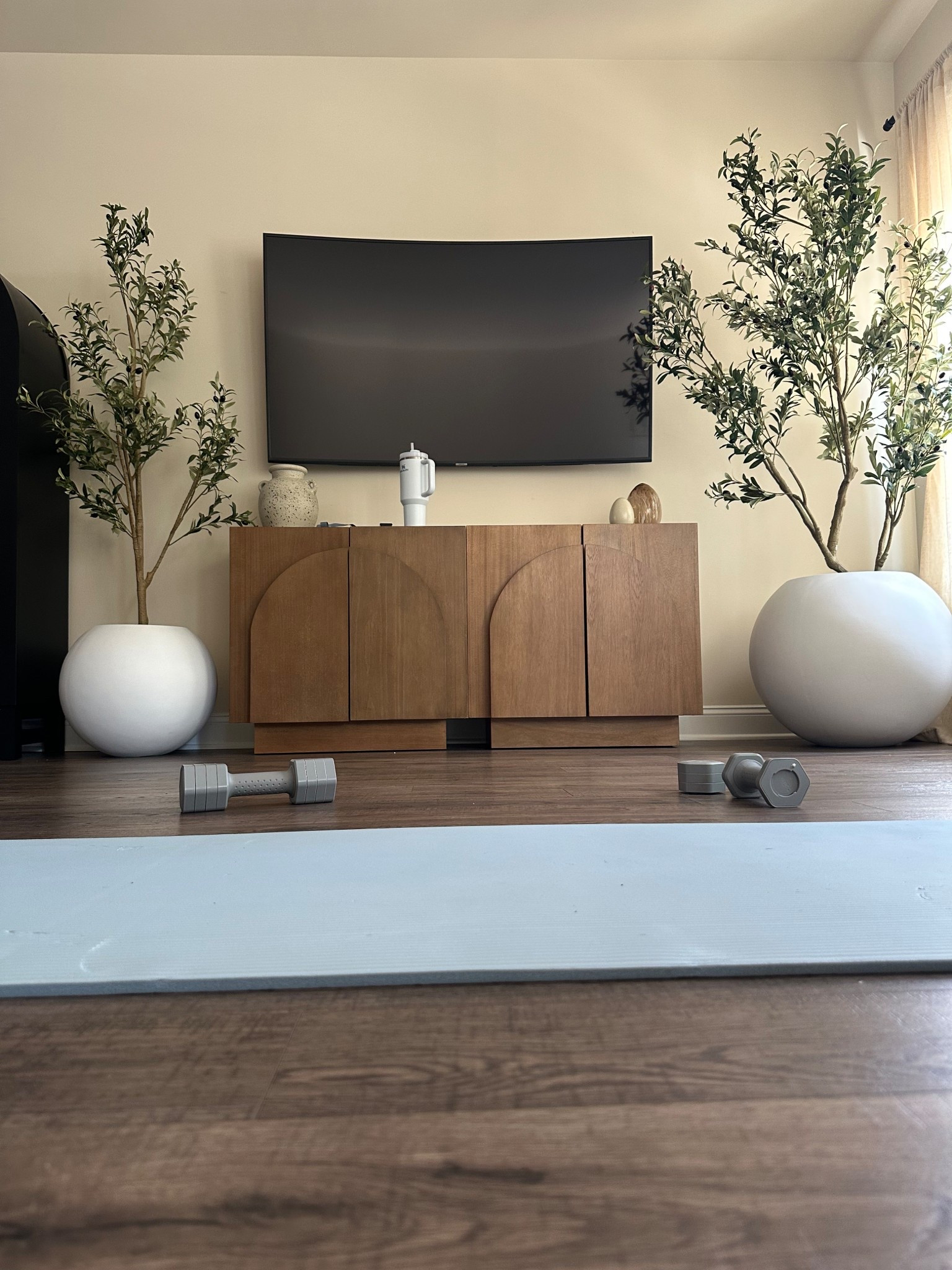 The living room is finally coming together and I just love being in here now! These olive trees and oversized planters really brought the space to life in a cozy and elevated way🌳.

#LTKHome #LTKStyleTip