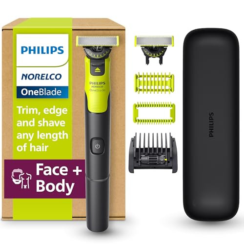 Philips Norelco OneBlade 360 with Connectivity Hybrid Face + Body, Electric Beard Trimmer, Shaver and Body Groomer Kit with 360 Blade Tech, 1x360 Blade, 5-in-1 Comb, Travel Case, Model QP4631/90 | Amazon (US)