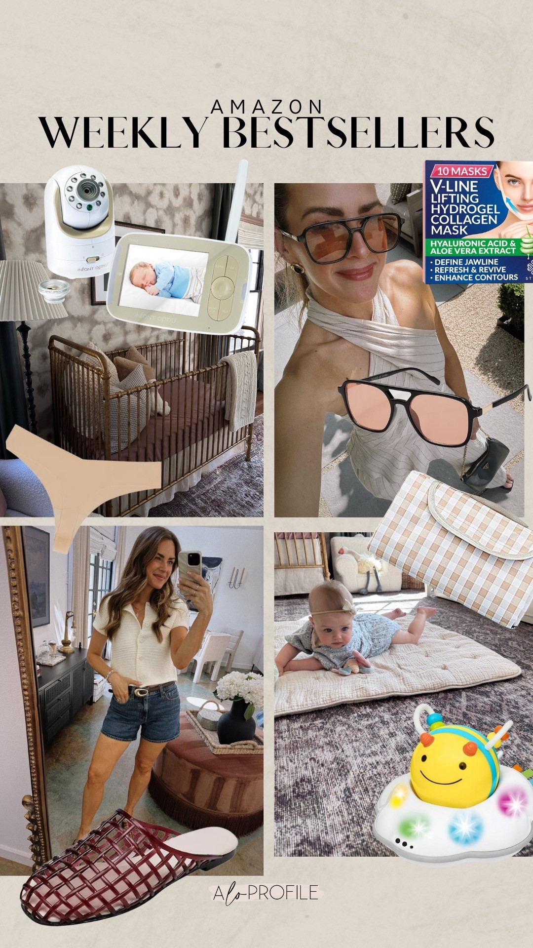 AMAZON WEEKLY BESTSELLERS✨
1. Non-wifi baby monitor 
2. Crawling Toy
3. Chin Mask
4. Jelly Miles
5. Sunnies
6. Outdoor Blanket
7. Seamless Undies 


#LTKHome #LTKKids #LTKStyleTip