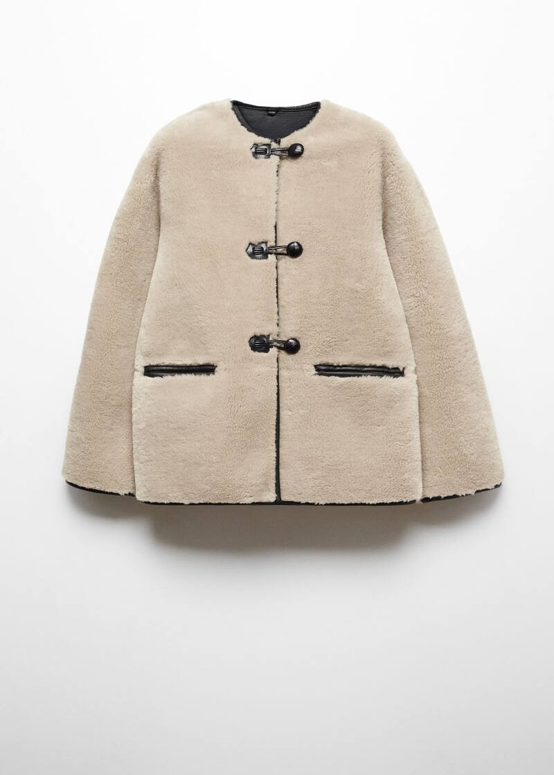 Fur-effect coat with appliqués -  Women | Mango USA | MANGO (US)