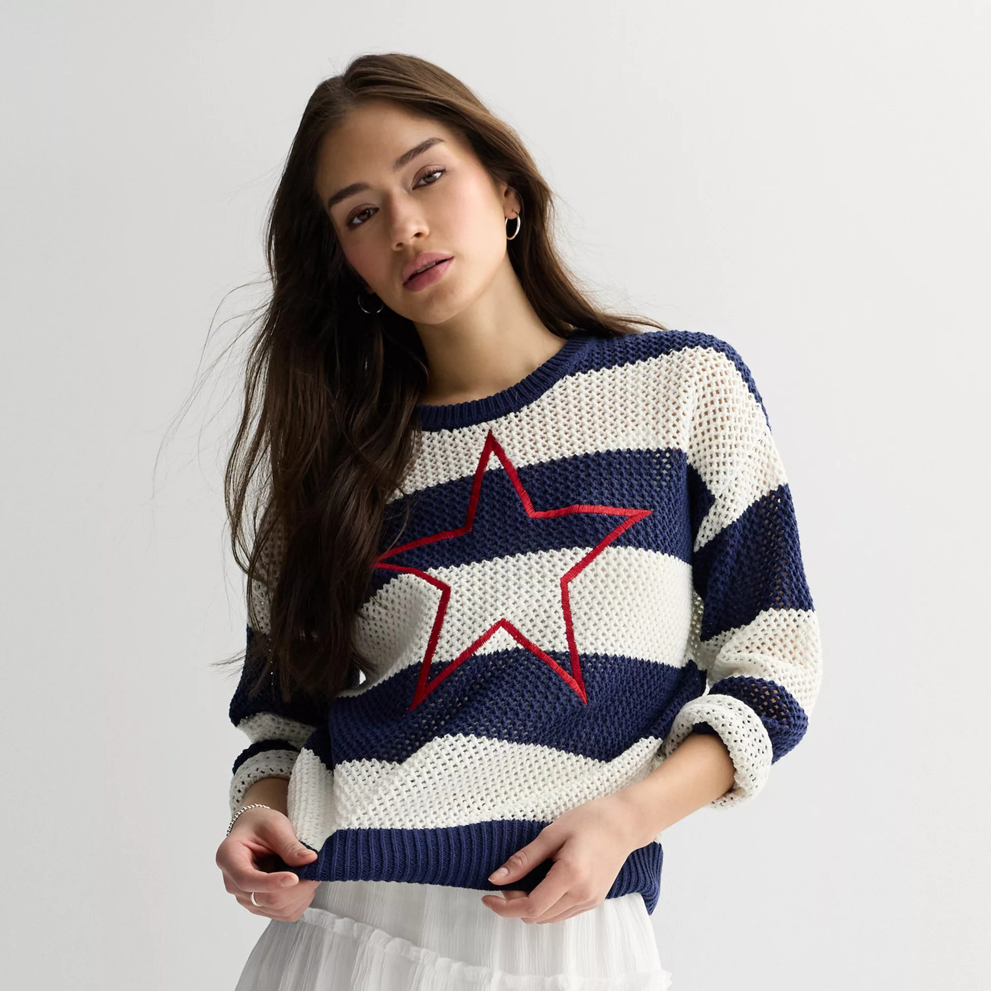 Women's Jollidays Americana Star Stripe Sweater | Kohl's