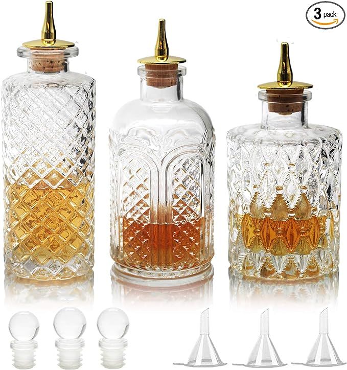 SuproBarware Bitters Bottle for Cocktails - Glass Dasher Bottles with Dash Tops, Great for Barten... | Amazon (US)