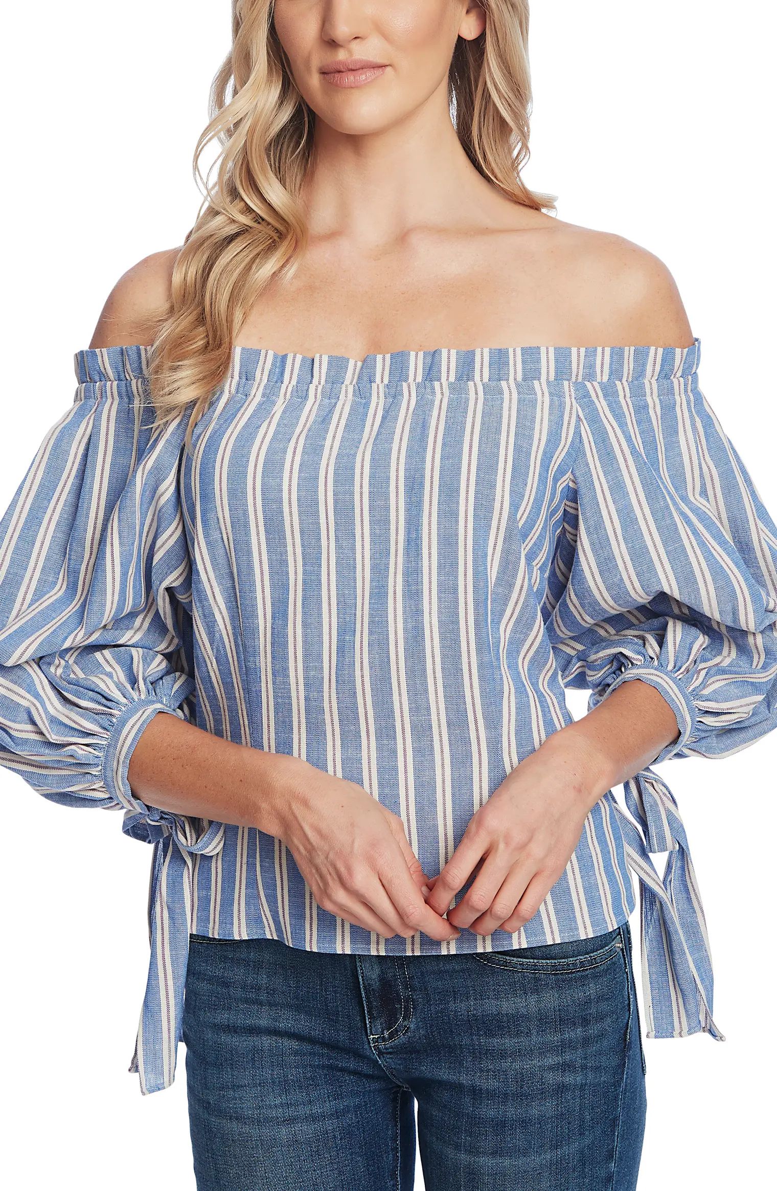 Stripe Off the Shoulder Blouse | Nordstrom