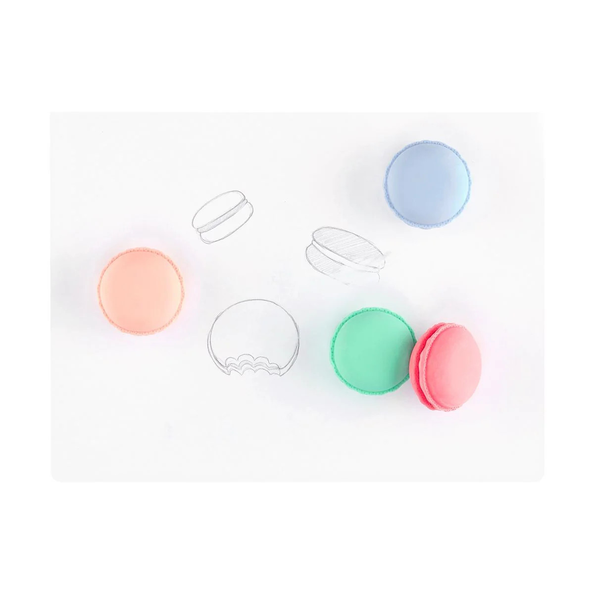 Le Macaron Patisserie Scented Erasers - Set of 5 | Shop Sweet Lulu