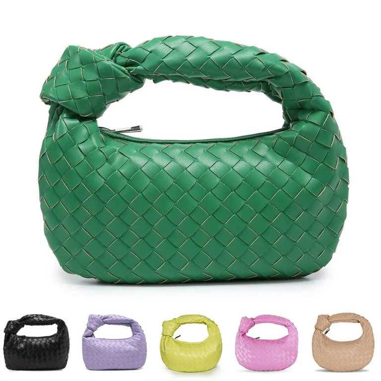 Woven Handbag for Women Soft PU Leather Shoulder Bag | Walmart (US)