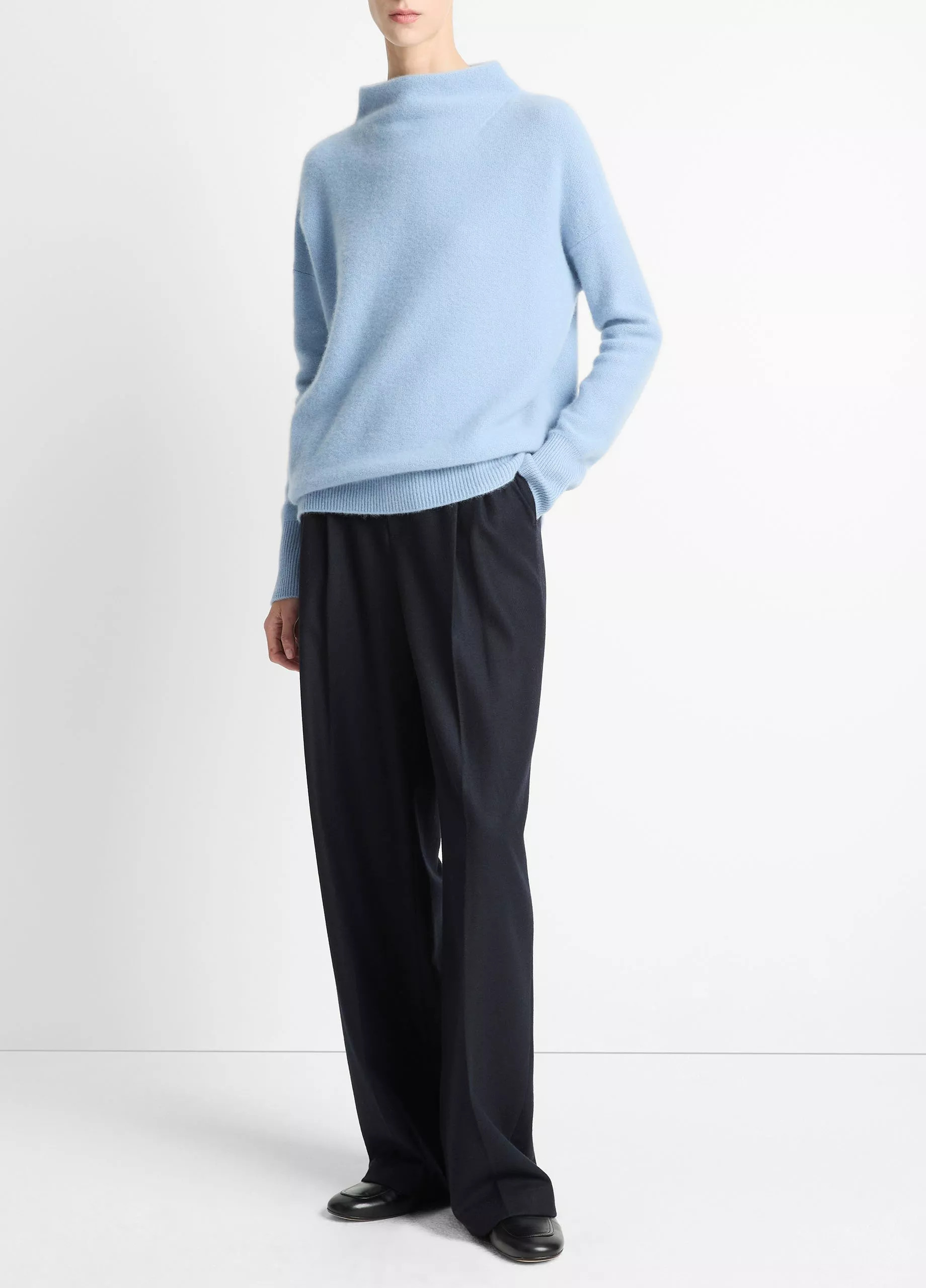 Plush Cashmere Funnel-Neck Sweater | Vince LLC