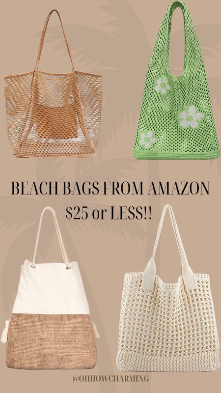 The cutest beach bags from amazon!! All are $25 or less! Beach bag, pool bag, summer bags, summer accessories, beach accessories, amazon finds, affordable, trendy 

#LTKSeasonal #LTKFind #LTKitbag