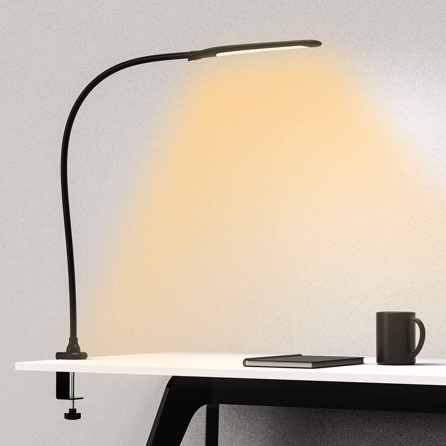 YOUKOYI Desk Lamp with Clamp, Swing Arm Lamp, Flexible Gooseneck Architect Table Lamp - Stepless ... | Amazon (US)