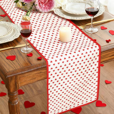Valentine's Day Table Runner Decoration 72 x 13'' Red Love Heart Table Runner | Target