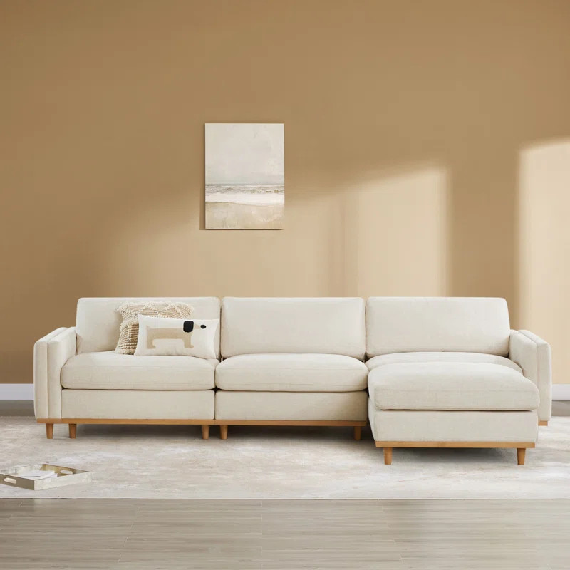 Laima 117" W 4-Piece Modular Reversible Sectional with Ottoman | Wayfair North America