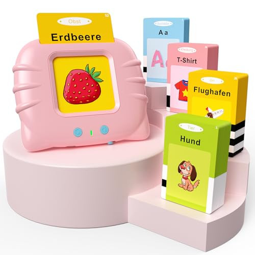 GUYUCOM Hand-Auge-Koordination, Lernspielzeug für Kinder ab 1-6 Jahr, 112 Blätter Lernkarteikarten 224 Wörter hörbar, Vorschule Geschenk Spielzeug für Mädchen Jungen (Rosa) | Amazon (DE)