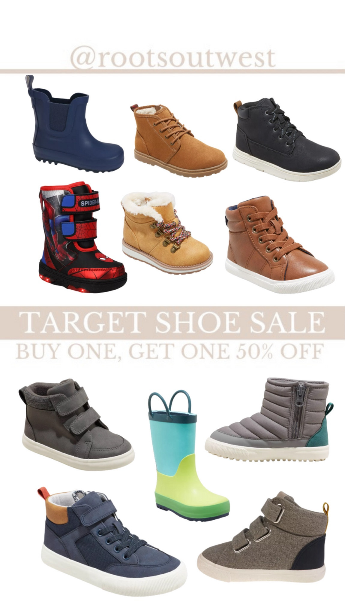 Target shoe sale. Buy 1 get 1 50% off men's, women's and kids' boots. Sale through 10/24.

Toddler boy boots & boy sneakers. 

#LTKkids #LTKsalealert #LTKshoecrush