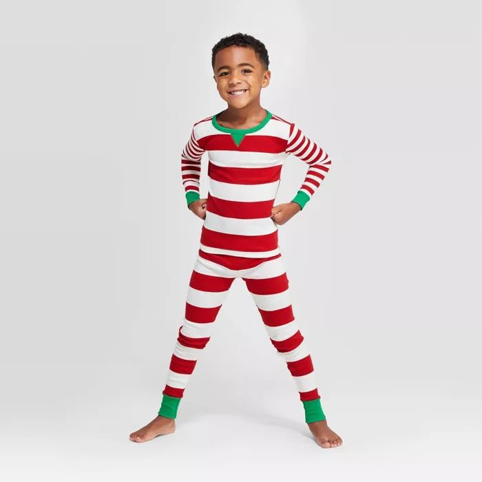 Kids' Striped Holiday Pajama Rompers - Wondershop™ Red | Target