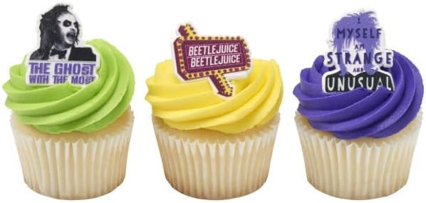 Bettle Juice 24 count Cupcake Toppers Rings Decorations | Amazon (US)